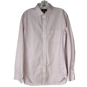 J Crew Thompson Shirtings Button Front Shirt Mens Medium 15-15.5 Pink White